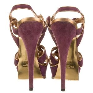 Yves Saint Laurent Purple and Gold Stiletto Heels